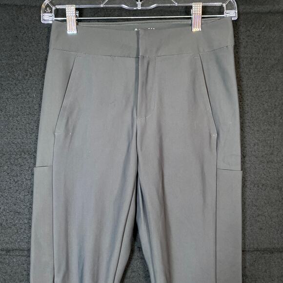 Athleta Womens Pants Gray Stellar Trouser Side Pockets Nylon Blend Stretch 0 - Picture 2 of 14